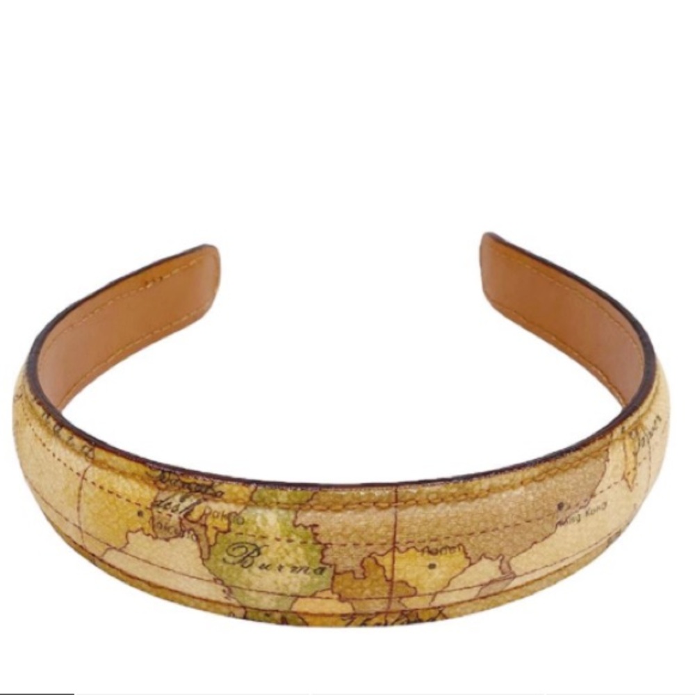 🆕 Alviero Martini Leather Headband in Brown and Tan - Picture 7 of 7